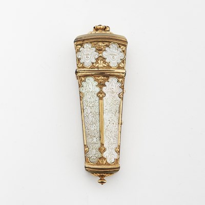Lot 74 - French Gilt Metal and Mother of Pearl Etui