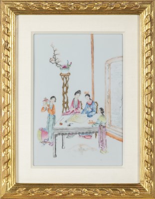 Lot 582 - A Chinese Enameled Porcelain Plaque