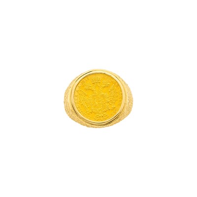 Lot 1202 - Gold and Gold Coin Ring