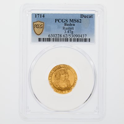 Lot 56 - German States, Baden. 1714 Ducat. PCGS MS-62.
