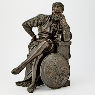 Lot 625 - French Patinated Bronze Figure of Benvenuto Cellini