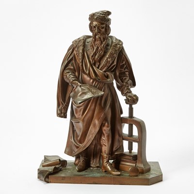 Lot 197 - Patinated Bronze Figure of Johannes Gutenberg