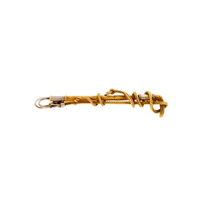 Lot 1149 - Gold and Platinum Riding Crop Pin, France