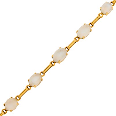 Lot 1139 - Gold and Moonstone Bracelet