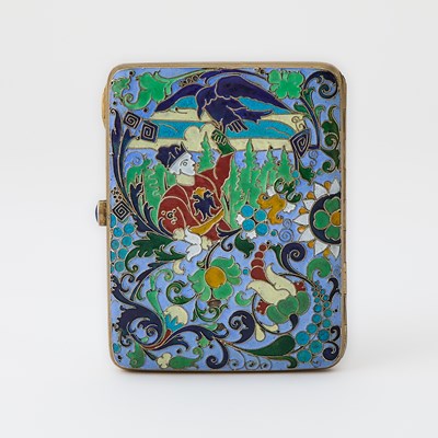 Lot 324 - Russian Silver-Gilt and Cloisonné Enamel Cigarette Case