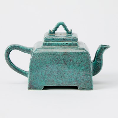Lot 247 - A Chinese Robin's Egg Glazed Porcelain Teapot