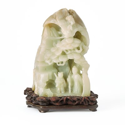 Lot 448 - A Chinese Celadon Jade Mountain Boulder