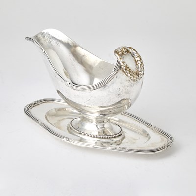 Lot 550 - Continental Empire Style Silver Sauceboat