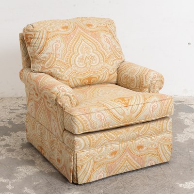 Lot 128 - Paisley Pattern Upholstered Club Chair