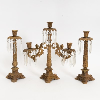 Lot 135 - French Gilt-Bronze Three-Piece Garniture