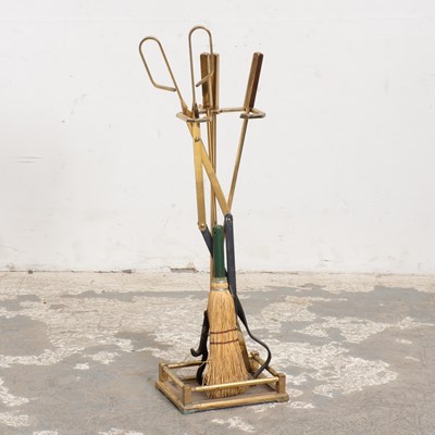 Lot 137 - Group of Modern Gilt Metal Fireplace Tools