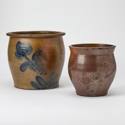 Lot 384 - Two Salt-Glazed Stoneware Crocks