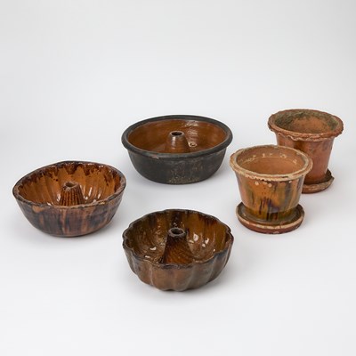 Lot 383 - Five Pieces of Glazed Redware