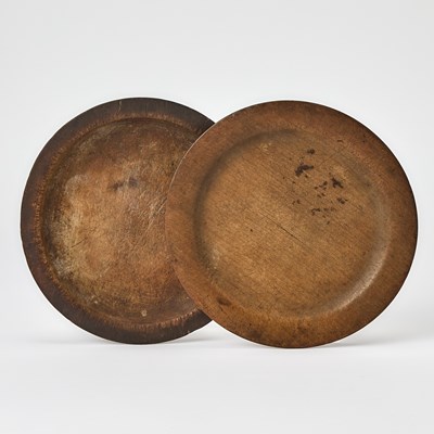 Lot 355 - Two Turned Maple Plates