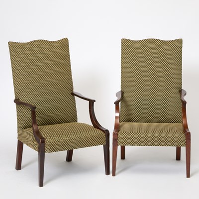 Lot 368 - Two Federal Mahogany Lolling Chairs