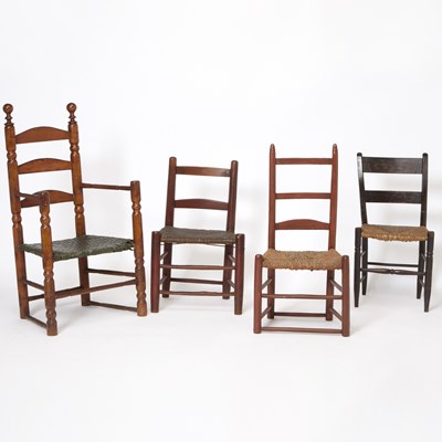 Lot 378 - Cherry Slat-Back Armchair