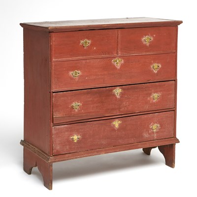 Lot 388 - Red Wash Pine Blanket Chest Over Two Drawers