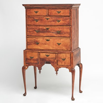 Lot 365 - Queen Anne Maple and Pine High Chest