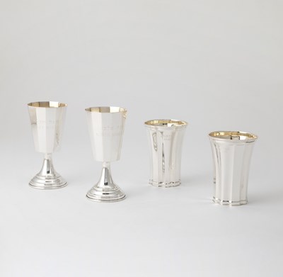 Lot 156 - Pair of Sterling Silver Beakers and Pair of Sterling Silver Goblets