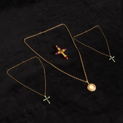 Lot 179 - Group of Gilt Metal, Silver, and Gold Filled Jewelry