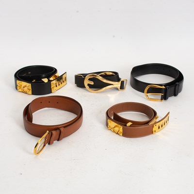 Lot 187 - Group of Five Ladies Leather Belts