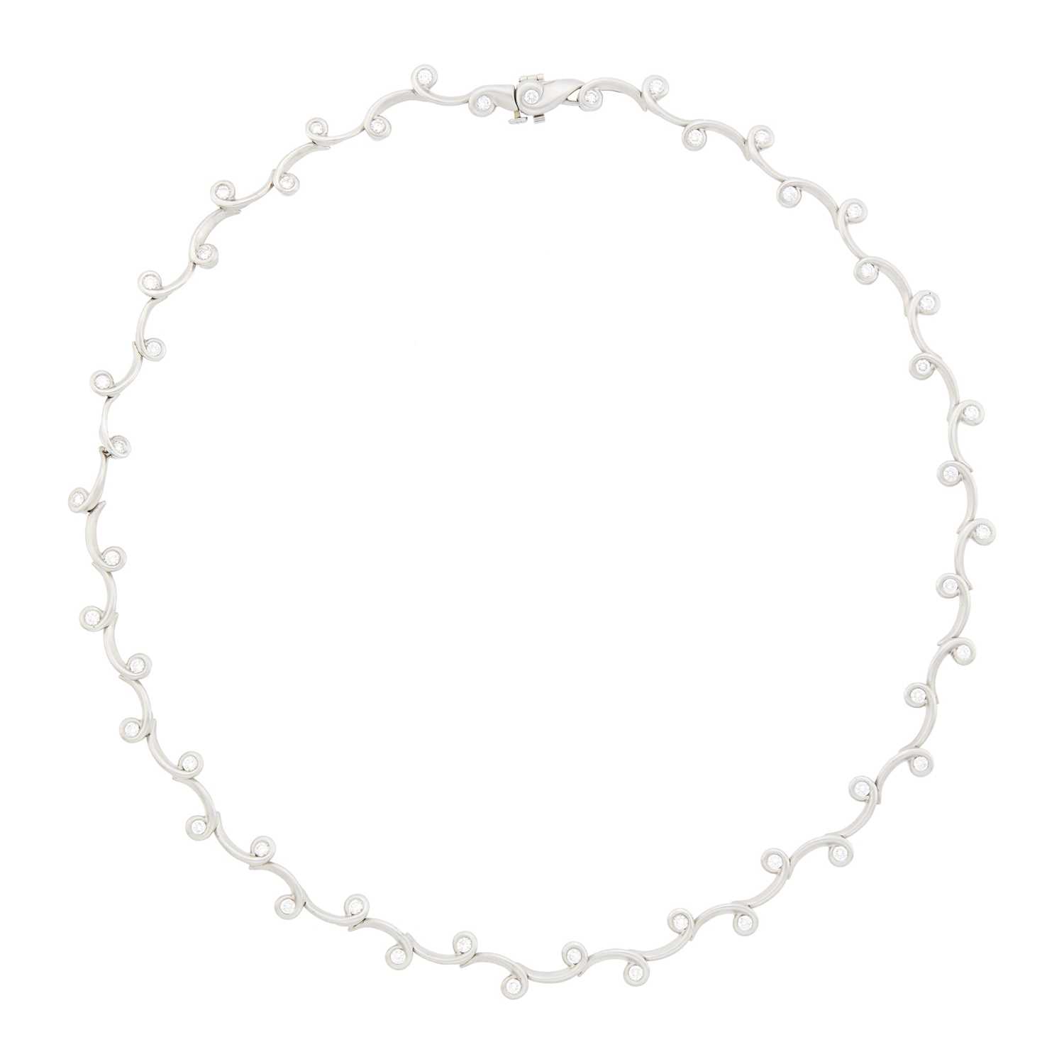 Lot 104 - Diana Vincent Platinum and Diamond Necklace