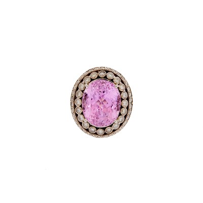 Lot 2083 - White Gold, Kunzite and Diamond Ring