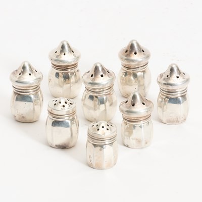 Lot 211 - Set of Six Sterling Salt and Pepper Shakers