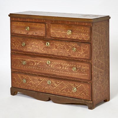 Lot 428 - Northern European Painted Chest of Drawers