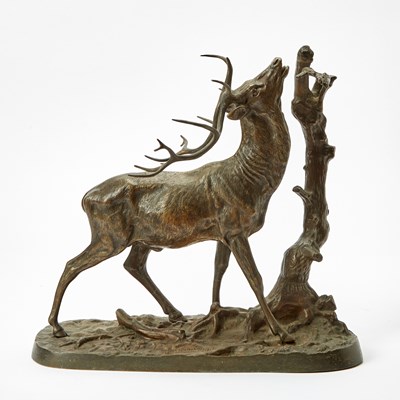 Lot 157 - Patinated Bronze Figure of a Stag
