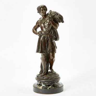 Lot 138 - Patinated Bronze Figure of a Man Carrying Wheat