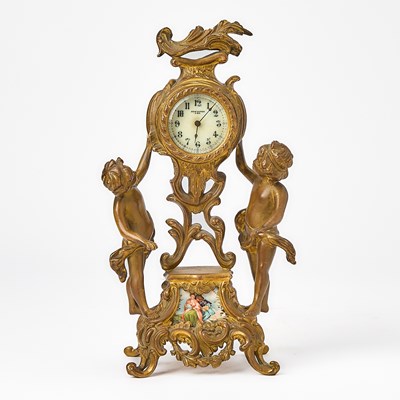 Lot 150 - Louis XV Style Gilt-Bronze and Porcelain Clock