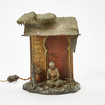 Lot 158 - Austrian Cold-Painted Spelter Figural Lamp