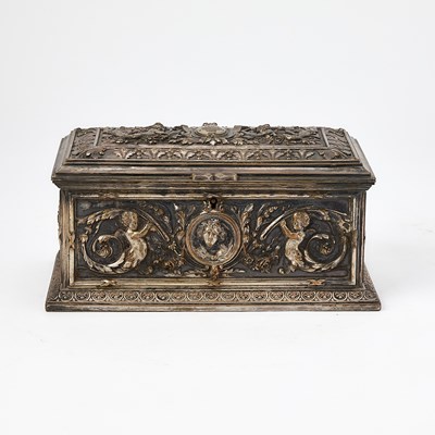 Lot 265 - Neoclassical Style Silvered Bronze Casket