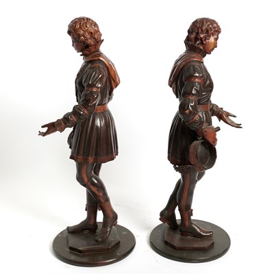 Lot 729 - Pair of Italian Carved Wood Figures