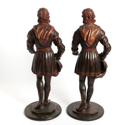 Lot 729 - Pair of Italian Carved Wood Figures