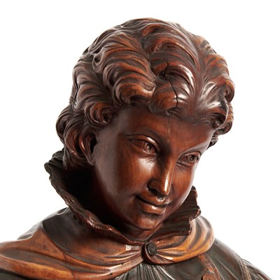 Lot 729 - Pair of Italian Carved Wood Figures