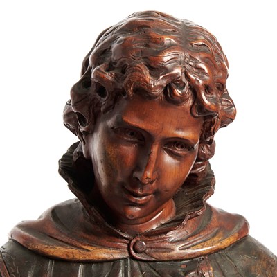 Lot 729 - Pair of Italian Carved Wood Figures
