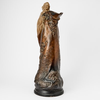 Lot 147 - Art Nouveau Painted Terracotta Pitcher