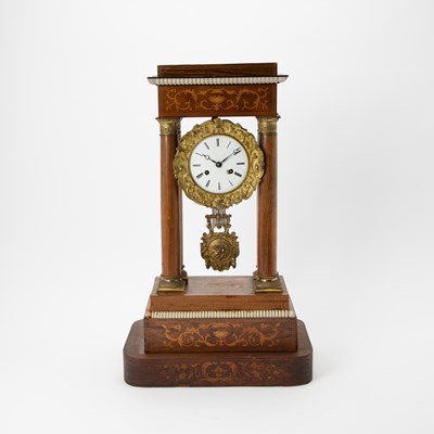 Lot 149 - Louis Philippe Inlaid Rosewood Portico Clock