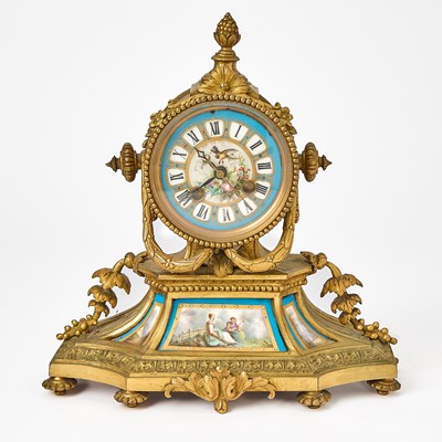 Lot 188 - Louis XVI Style Gilt-Bronze and Porcelain Mantel Clock