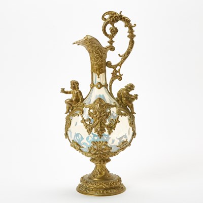 Lot 127 - Victorian Gilt-Bronze-Mounted Opaline Glass Ewer