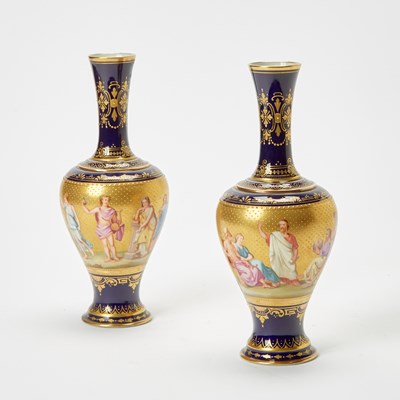 Lot 592 - Pair of Austrian Porcelain Vases
