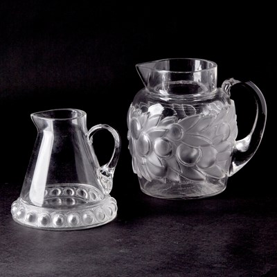 Lot 772 - Two R. Lalique Molded Glass "Blidah" and "Ermitage" Pitchers