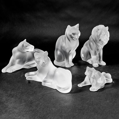 Lot 741 - Group of Lalique Molded Glass Figures of Animals