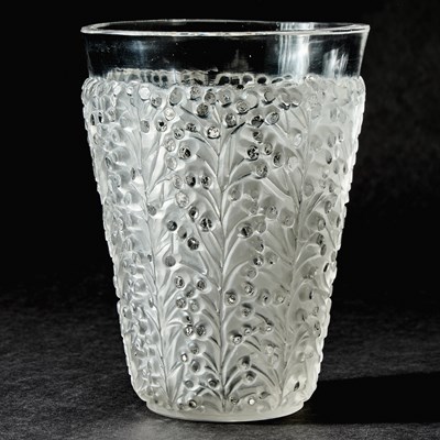 Lot 768 - R. Lalique Molded Glass "Saint-Tropez" Vase
