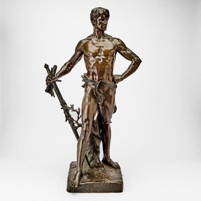Lot 521 - French Patinated Bronze Allegorical Figure: La Force Protegeant le Droit