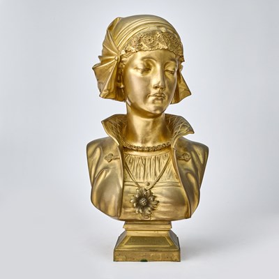 Lot 638 - French Gilt-Bronze Bust: Sortie de l'Eglise