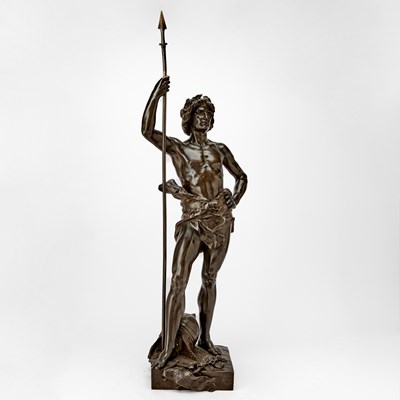 Lot 520 - French Patinated Bronze Figure: Triumphator