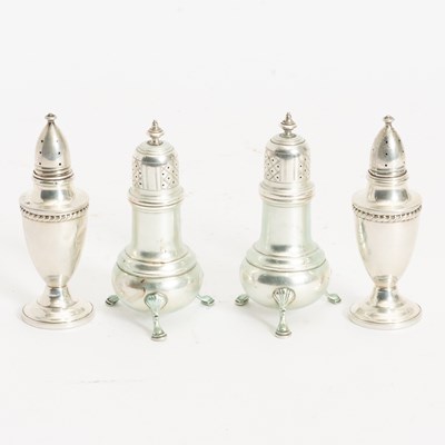 Lot 222 - Two Pairs of Sterling Shakers